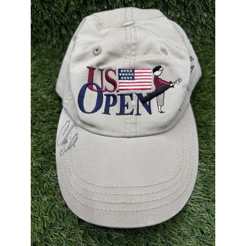 2002 US Open Bethpage Black Golf Hat Cap Beige Adjustable Imperial USA